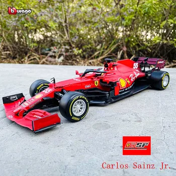 Bburago 1:18 2021 F1 Ferrari SF21 Nº 55, Carlos Sainz Nº 16 Charles Leclerc inicial autorizado liga de modelo de carro coleção brinquedo
