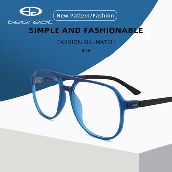 BEGREAT Clássico Óculos com Armação Para Homens Praça Óculos TR90 Mulheres Designer Azul Óculos da Moda