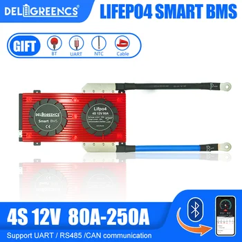 Bluetooth Smart BMS 4S 150A 200A 250A Bateria LiFePO4 BMS 14,6 V Bateria com Bluetooth PODE comunicação UART RS485