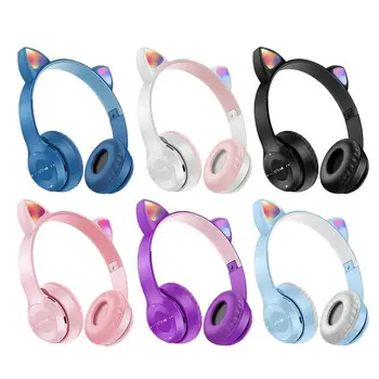 Bluetooth5.0 Fones De Ouvido Grandes Ouvido Do Gato Jogos De Fone De Ouvido Fone De Ouvido Com Fio De Jogos Ginásio Aparelhagem Hi-Fi Esportes Fones De Ouvido Bluetoothes Fones De Ouvido Sem Fio