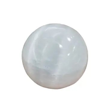 Branco Natural selenita opala polido cristal esférico de pedra, pedra preciosa de cura original gesso pedra massager