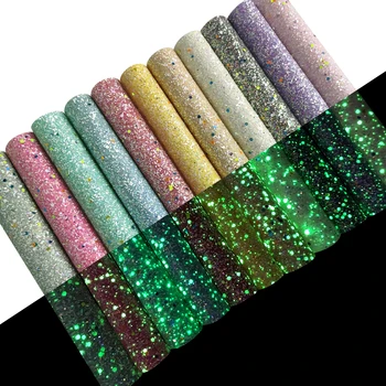 Brilham no Escuro Robusto Glitter Elástico de Couro Falso Luminoso de Vinil Tecido para Arcos Tampa do Saco de Sapatos de Couro, Paetês 30*135CM