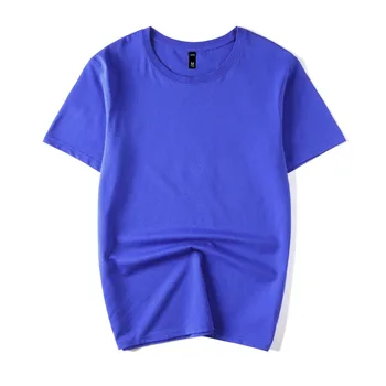 C1441-Verão dos homens novos T-shirts de cor sólida slim tendência casual manga curta moda