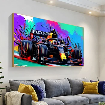 Campeão do Mundo de F1 Carro Pôster Resumo Parede de Graffiti Arte da Pintura da Lona Imprime Imagens HD Office Home Decoração de Sala de estar Cuadros
