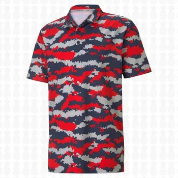 Camuflagem de Beisebol de Camisas dos Homens de Verão de Manga Curta Casual T-Shirts Carro Camisas Camisas do Golfe Rápida seca e respirável