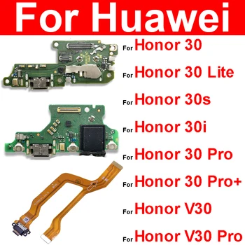 Carregador USB Tomada Conselho Para o Huawei Honor 30 Lite Pro Mais DE 30 30i V30 Pro Plus Porta USB de Carregamento do Conselho Conector USB do cabo do Cabo flexível