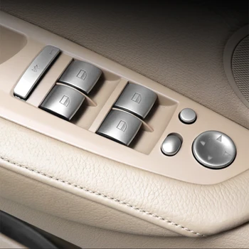 Carro Estilo Interior da Porta de Vidro de Janela Interruptor Botões de Quadro de Cobre Adesivos Guarnição Auto Acessórios Para BMW X5 X6 E70 E71 X5M X6M
