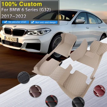 Carro Tapetes Para a Série 6 da BMW GT Gran Turismo G32 2017~2022 Tapetes, Protetor Tapete de Couro de Luxo Tapete de Carro Acessórios 630i