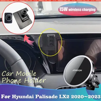 Carro Titular do Telefone para Hyundai Palisade LX2 2020~2023 Clipe Magnético Bandeja de Suporte de apoio Wireles Carregamento Adesivo de Acessórios para iPhone