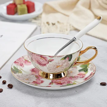 Cerâmica chá da tarde, copos, pratos, porcelana de ossos de café, copos, bandejas e utensílios de cozinha, conjuntos de chá copa tazas de café turco cozinha
