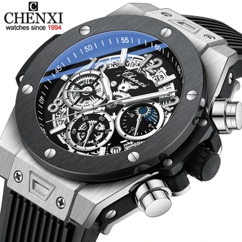 CHENXI Moda Relógios Mens Impermeável Luminosa Desporto Cronógrafo de melhor Marca de Luxo Homens a Data do Relógio de Quartzo Grande Mostrador do relógio de Pulso