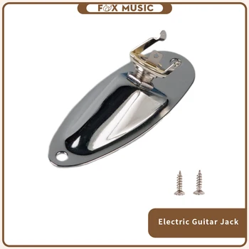 Chrome Tomada de Entrada de Chapa para Stratocaster ST Guitarra Elétrica Jack Placa Nova