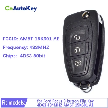 CN018047 para Ford Focus 3 botão Flip-Chave 4D63chip 434MHZ AM5T 15K601