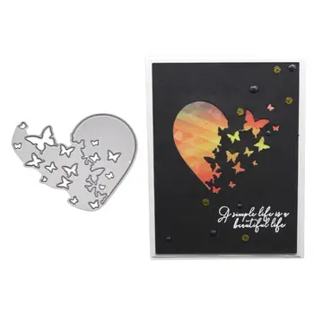 Coração de Borboleta de Metal cortantes (Stencil DIY Scrapbooking Álbum Carimbo de Papel Cartão em Relevo de Artesanato Decoração