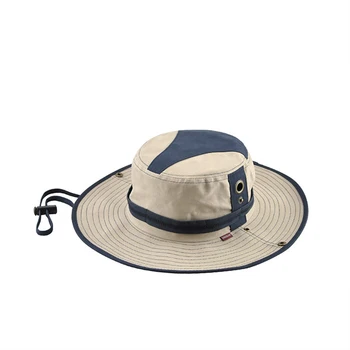Correspondência de Cores de Verão Cowboy Balde de Pescadores, Chapéus de Homem Passeio Sombras Montanhismo Viagem de Puro Algodão de pesca Aperte chapéu de Sol