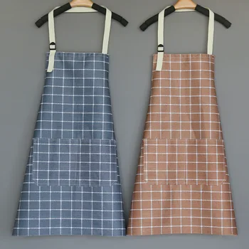 Cozinha do agregado familiar avental impermeável e a prova de óleo trabalho avental alça de ombro ajustável geral feminina avental