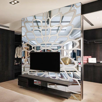 Criativo Espelho Adesivos de Decoração de Casa Moderna em 3d Adesivos de Parede Decoração Sala de estar de Acrílico, Adesivos de Parede Autocolante Cartaz de Parede Decoração