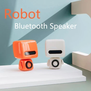 Criativo Robô Falante Bluetooth Mini alto-Falantes Portáteis sem Fio, Caixa de Som Subwoof Controle Remoto Tirar Fotos de Mãos-livres Chamando