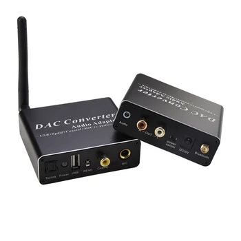 Dac 24 bits sem Fio 5.0 Receptor Portátil hi-fi DAC Amplificador Digital Para Analógico Conversor de Áudio RCA 3,5 mm do Fone de ouvido Amplifie de Saída