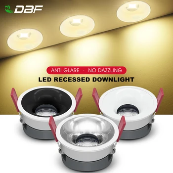 [DBF]2022 Novo Anti-Reflexo Recessed Teto Downlights 7W 12W 15W Multi-Cores de Teto, Luzes de Spot para a sala Quarto Cozinha