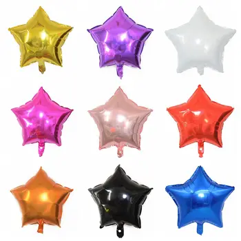 De 18 polegadas Estrelas Folha de Alumínio Balões de Festa de Aniversário, Decorações Para Crianças fontes do Casamento chá de Bebê Presentes de Ar Inflável Globos