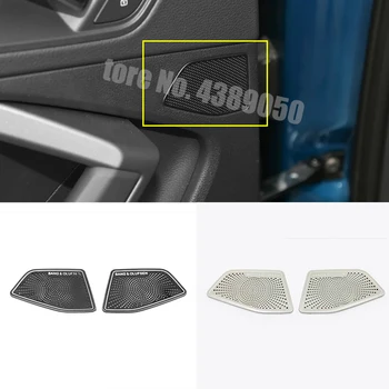 De aço inoxidável Para o Audi Q3 2019 2020 Auto Acessórios na Porta Traseira do alto-Falante Estéreo de Som Áudio Tampa Guarnição Adesivo de Carro Estilo 2pcs