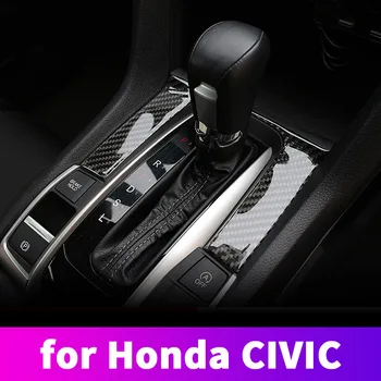 De fibra de carbono, interior de controle de marchas no painel de decoração adesivos de modificação de suprimentos Para Honda Civic 10 de 2017 2018 2019 2020