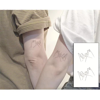 De mão Em mão Etiqueta da Tatuagem Puxe o Gancho Bonito Padrão de Corpo Arte de Maquiagem Waterproof Temporária Falso Tatuagem para Mulheres, Homens, Crianças