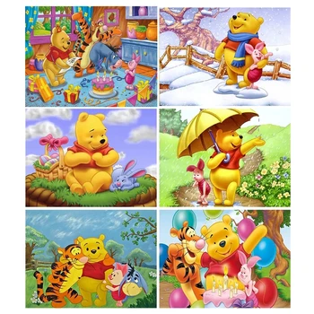 Disney 5D DIY Diamante Pintura Winnie the Pooh Bordado de Diamante Animal Strass Imagem Mosaico Artesanal Hobby Arte Y531