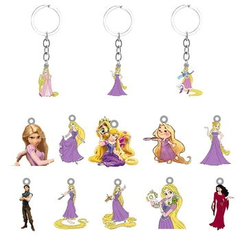 Disney Design Criativo Resina Epóxi Chaveiro Mochila Escolar Saco Brilhante de Rapunzel, a Princesa Jóias Pingente de Chaveiro Jóias DIY609