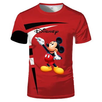 Disney Mickey Mouse T-shirts de Impressão 3D para Crianças T-Shirt de Verão de Moda, Desenhos animados T-shirt de Meninos Meninas rapazes raparigas Unissex em torno do Pescoço Camiseta 