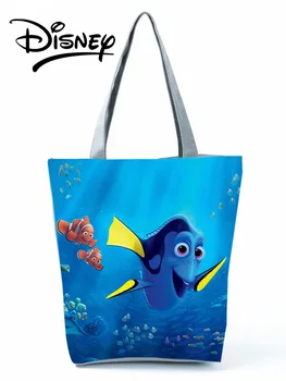 Disney Procurando Nemo Peixe Bolsas Mulheres Shoppaing Saco De Viagem, Saco De Praia Eco Sacolas Reutilizáveis Cozinha Reutilizáveis Mercearia Sacos Para Armazenamento