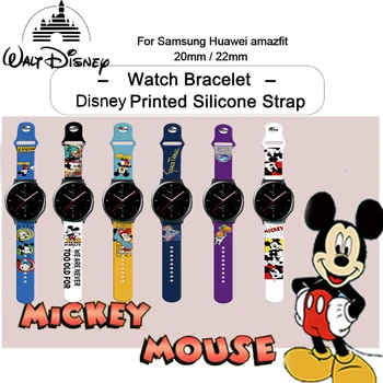 Disney Tpu Macio Mickey Mouse Banda de Silicone Para Samsung Galaxy Watch 4 Gear 3 Correa Huawei GT2 Pro Amazfi Smartwatch Tiras de Novo