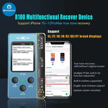 DL R100P Multifuncional Verdadeiro Tom de Recuperação Testador Para iPhone 7-13 Pro max Tela LCD Originais e Não-originais Cor de Reparação