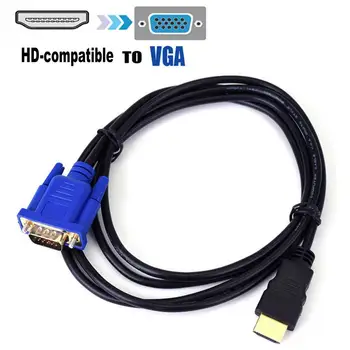 DOONJIEY Cabo do Conversor de Alta Resolução Rápida de Transmissão de Plug Play compatível com HDMI Macho-VGA 1080P Masculino PVC Adaptador de Vídeo Co