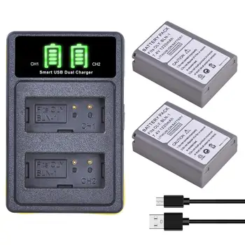 Durapro 2x BLN1 BLN-1 Substituição de baterias + LED do carregador do USB da Olympus OM-D E-M1 E-M5 Mark II CANETA-F P5 EM1 EM5 PENF EP5