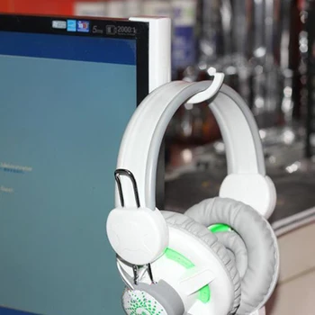 Durável Fone de ouvido Suporte Plástico de Parede Gancho Monitor de PC Fone de ouvido Stand de Acessórios Adesivo 3M com bem Forte e Pegajosa