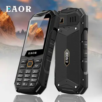 EAOR Slim Robusto Telefone IP68 Real de Três Funcionalidade à Prova de Telefone 2000mAh Bateria Grande Dual SIM com Teclado de Telefones com o Brilho da Tocha Telefone