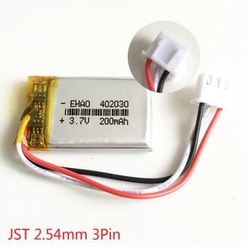 EHAO 402030 3,7 V 200mAh de Polímero de Lítio Recarregável LiPo bateria TJS XHR de 2,54 mm conector de 3 pinos para GPS Portátil Mp3 com bluetooth