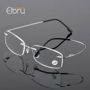 Elbru Ultraleve TR90 de Memória Titanium sem aro Óculos de Leitura Homens e Mulheres com Presbiopia Óculos +1.0 +1.5 +2.0 a+3.5 +4.0