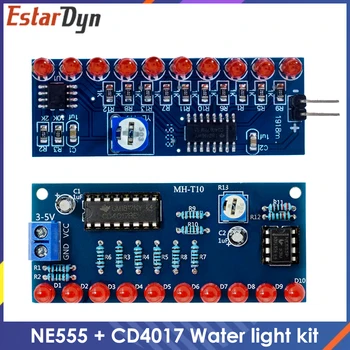 Eletrônica inteligente Kits NE555+CD4017 Luz Água que Flui do DIODO emissor de Luz do Módulo de DIY Kit de Aprender eletrônico princípios, crianças de laboratório