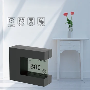 Eletrônica LCD Alarme Calendário relógio com Termômetro Interior & a Contagem regressiva Temporizador de Cozinha para home office tabela assista