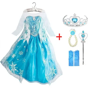 Elsa vestido feito-Filme cosplay Vestido Elza Traje Congelados fantasia Vestido Roupas infantil meninas disfraz princesa