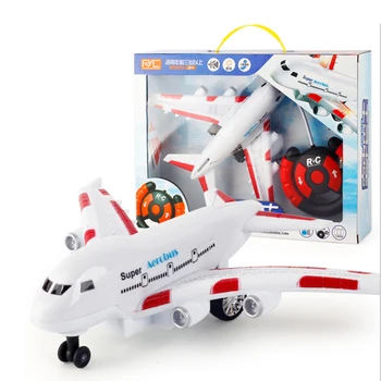 Elétrico RC Avião de Plástico de Brinquedos Para as Crianças com Controle Remoto Modelo de Avião de Jogos ao ar livre para Crianças Musical Iluminação DIY Brinquedos Presentes