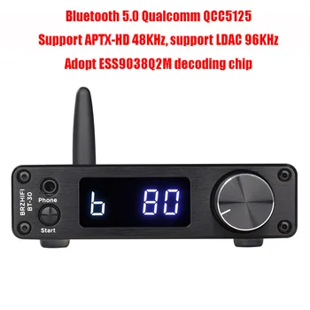 Emblemática HD Bluetooth 5.1 Decodificador Receptor de Áudio ESS9038 sem Perdas de Decodificação Suporta LDAC APTX-HD HD, Formato de Alta-potência do Amplificador