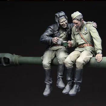 Escala 1/35 fundido em resina figura da II Guerra Mundial soldado resina soldado de descanso dinâmica de cena (incluindo barril)