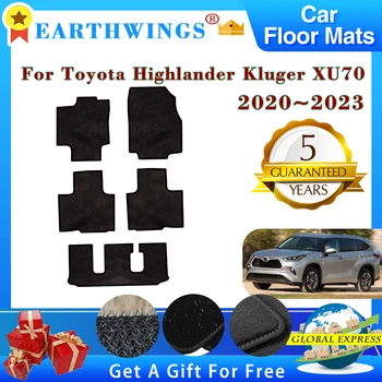 Esteira do Assoalho do carro Para Toyota Highlander Kluger XU70 2020~2023 7 Lugares Tapetes coxim plantar Capa de Almofadas do Pé Acessórios de decoração Adesivo