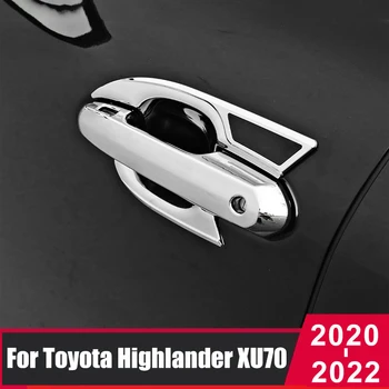 Estilo carro ABS com Fibra de Carbono Guarnição maçanetas Tigela com Tampa de Proteção do Adesivo Para a Toyota Highlander XU70 2020 2021 2022 2023
