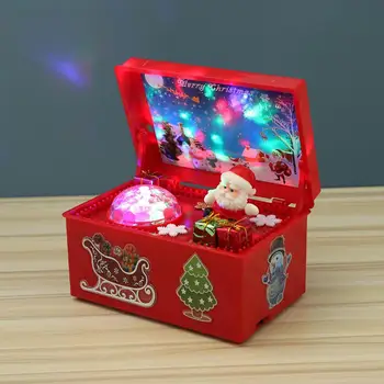 Estilo de natal Caixa de Música de Belo Plástico Criativo Papai Noel Decoração do DIODO emissor de Caixa de Música para Festa