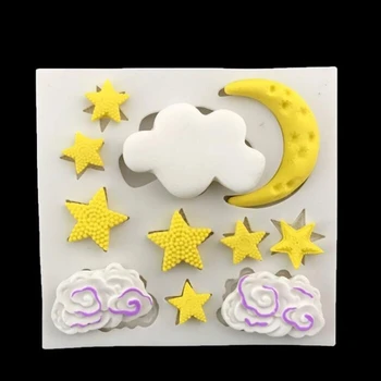 Estrela Nuvem Bolo Da Lua Fronteira Decoração Com Moldes De Silicone Para Fondant De Cupcake De Decoração De Ferramentas De Chocolate Gumpaste Sabão Moldes